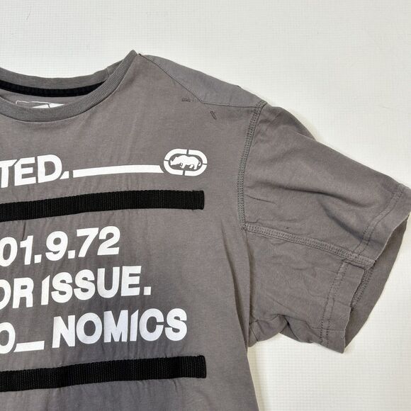 Ecko Unltd Y2K T-shirt Streetwear Superior Issue Eckonomics Rhino Gray Men Lrge - Picture 4 of 12